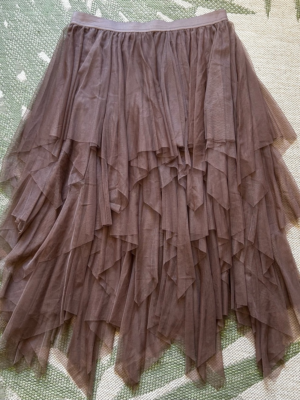 Lucky Brand Asymmetrical Layered Tulle Skirt in Brown NWT - Picture 5 of 5